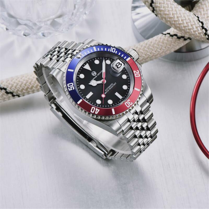 Nowy (PAGRNE) projekt PAGANI zegarki mechaniczne dla mężczyzn najwyższej marki luksusowej stali nierdzewnej do nurkowania japonia NH35A Auto zegar Reloj Hombre