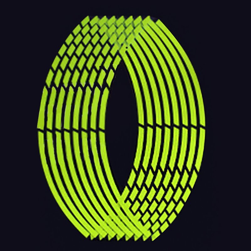 1 Piece 10 Inches Fluorescent Green Automobile And Motorcycle Wheel PVC Section Reflective Stickers For Tyres