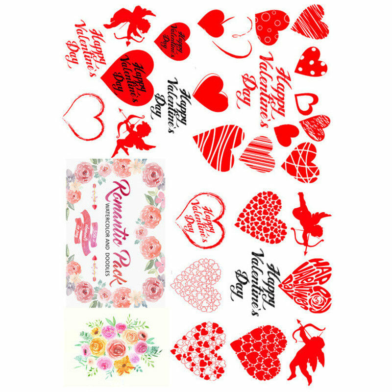 2 Pcs Kawaii Wedding Koppels Rode Liefde Hart Diy Deco Scrapbooking Boek Journal Briefpapier Stickers Planner Papier Dagboek Sticker