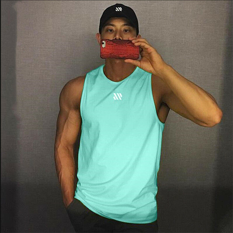 GITF Mannen Bodybuilding Tank Tops Gym Workout Fitness Mouwloos Shirt Running Kleding Stringer Singlet Zomer Toevallige Vest