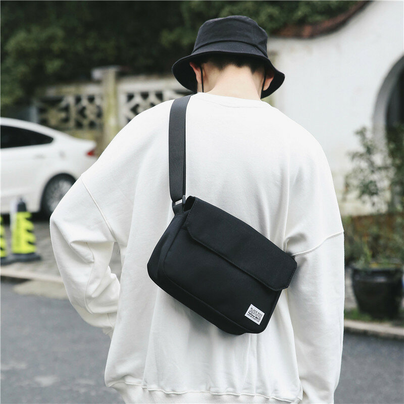 Men Small Oxford Shoulder Messenger Bags Solid Leisure Satchels Crossbody Fashion Street Bags for Male Cross Body Casual 2022