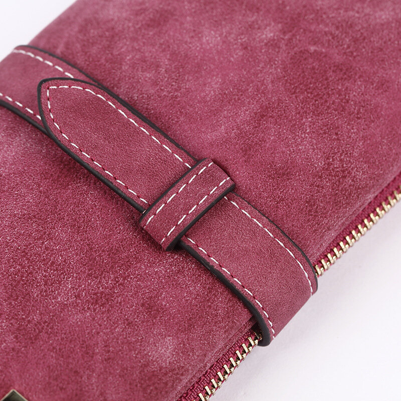Женский кошелек Geestock из искусственной кожи, матовый бумажник двойного сложения на молнии, дизайнерский держатель для карт, Дамский клатч