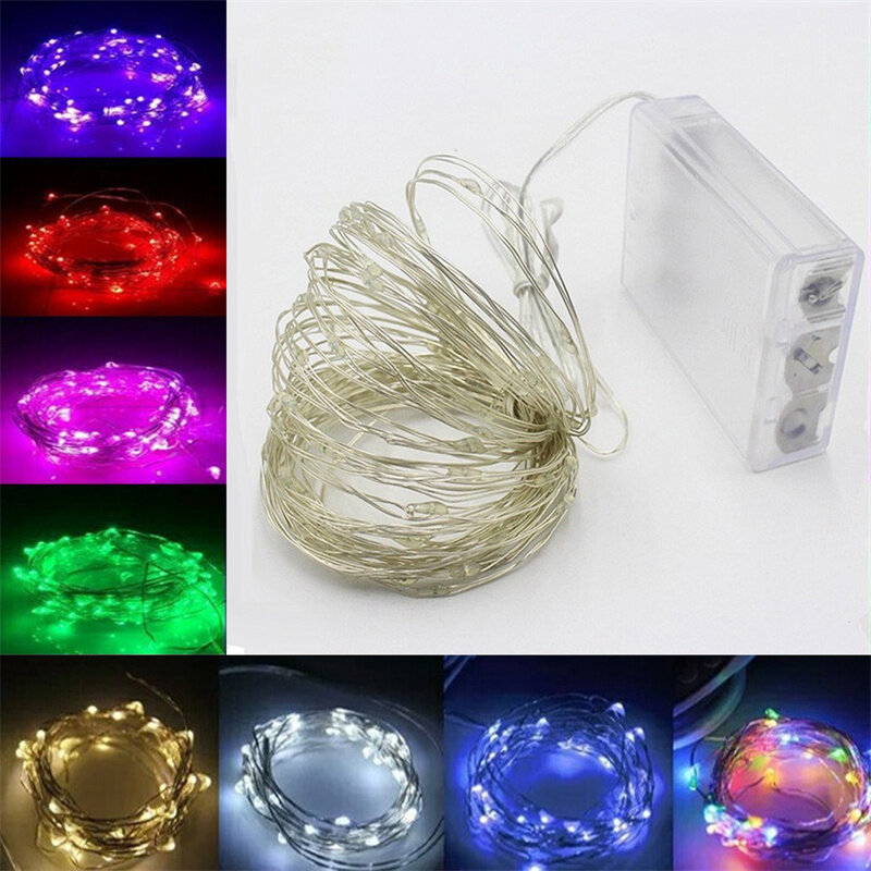 5/10M filo di rame fata luci scatola batteria ghirlanda LED decorazione della casa di nozze fata per decorazioni natalizie per feste luci di stringa