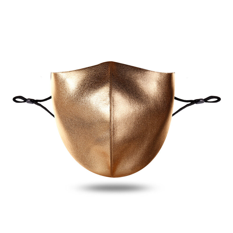 Luksusowe złoto srebrne maski na twarz dla dorosłych regulowane paski na uszy Unisex maska brązujący 3d Mascarillas maski na twarz maseczka higieniczna