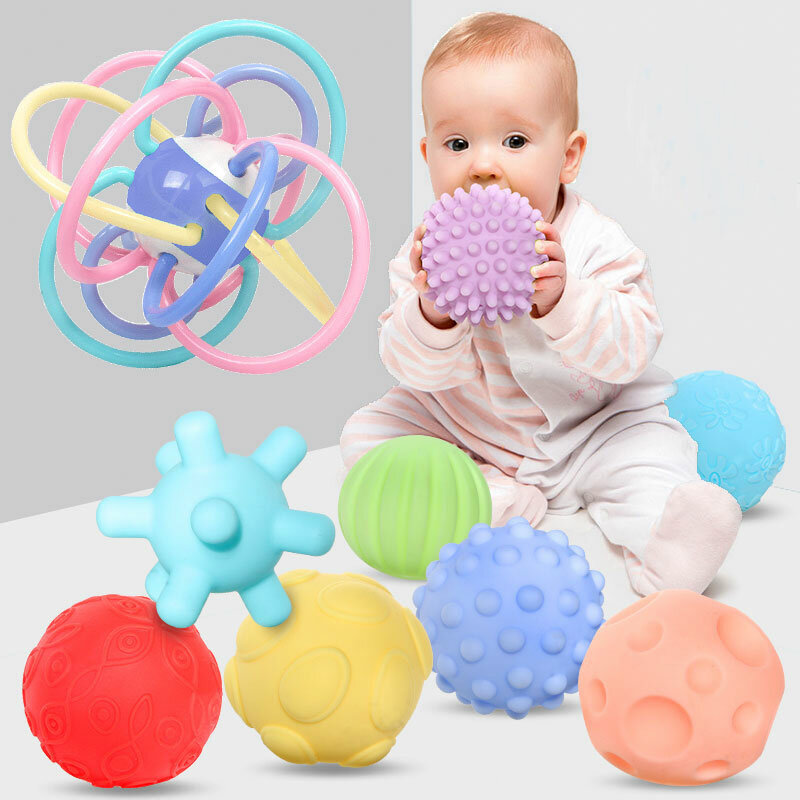 Juguetes De Desarrollo sensorial para bebés de 0 a 12 meses, pelota de masaje suave, juegos educativos para bebés