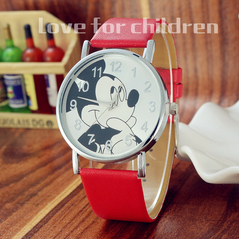 Lindo Minnie Mickey relojes para niños Reloj de dibujos animados de ratón relojes de pulsera de cuarzo de esfera grande Reloj para niñas niños Reloj Montre Enfant