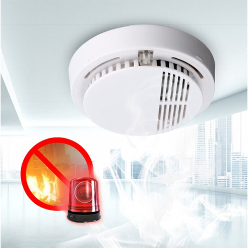 85dB Fire Smoke Detector Protection Alarm Sensor Independent Cordless Smoke Monitor for Home Office Security Family