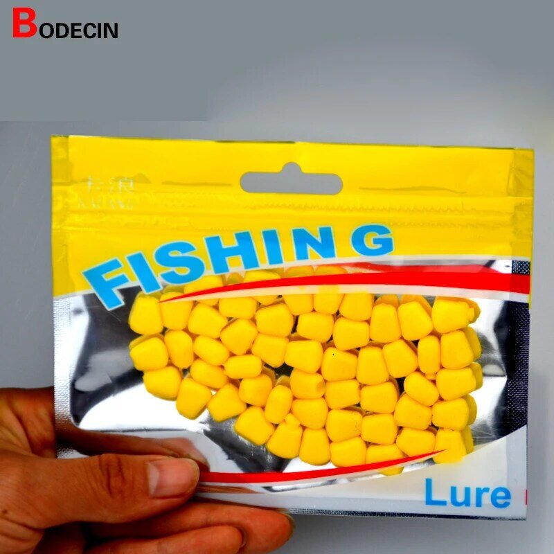 Silicone plástico macio carpa pesca isca, milho cheiro, isca flutuante, conjunto artificial lagoa, peixe iscas, China acessórios, 50pcs