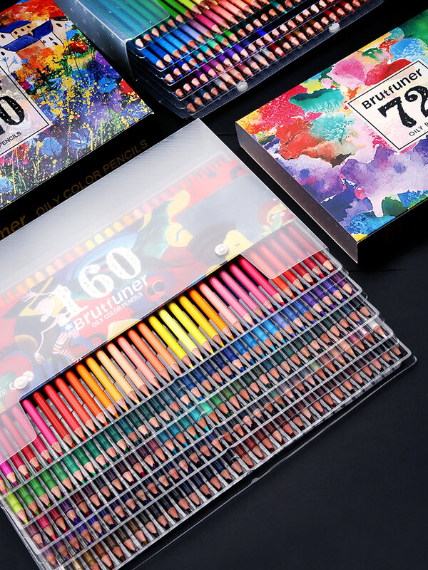 Brutfuner-lápices de colores al óleo HB, 48/120/160/180/260 colores, para bocetos, artistas, estudiantes de escuela, suministros de arte para colorear