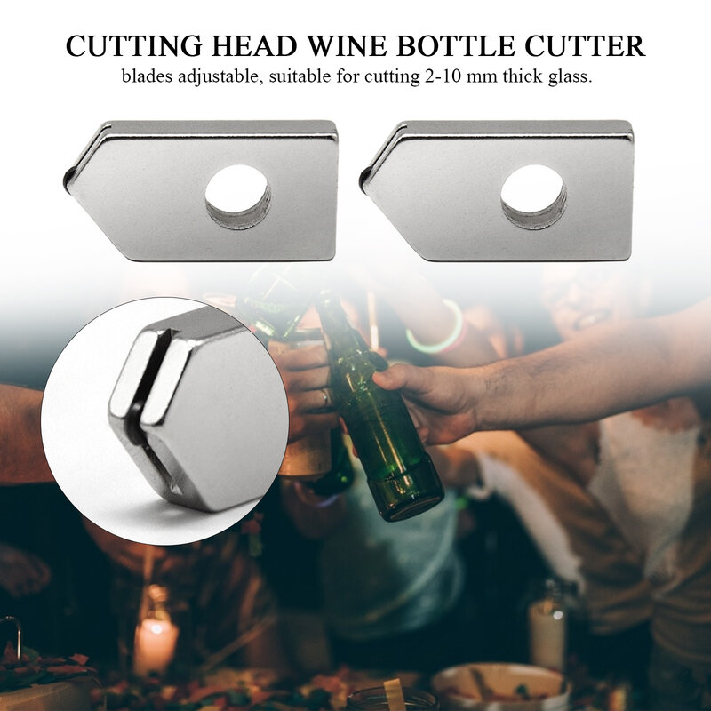 Cabezal de corte de botella de vino, herramienta de corte, cabezal de repuesto, cortador de diamante, 2 unidades por juego