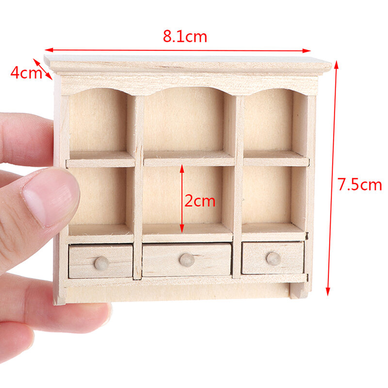 Nowy 1/12 miniaturowa szafa wisząca szafka z półkami Model meble do domku dla lalek Decor