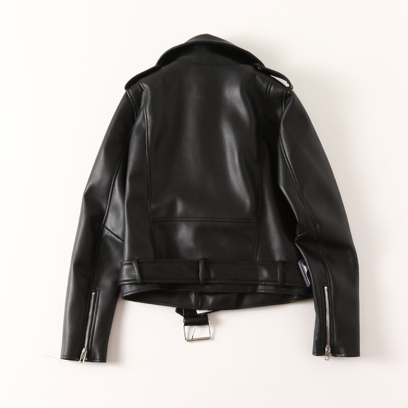 FTLZZ 2022 новая кожаная куртка Женская весенне-осенняя куртка женская куртка из искусственной кожи мотоциклетная кожаная куртка женская Повседневная Уличная верхняя одежда