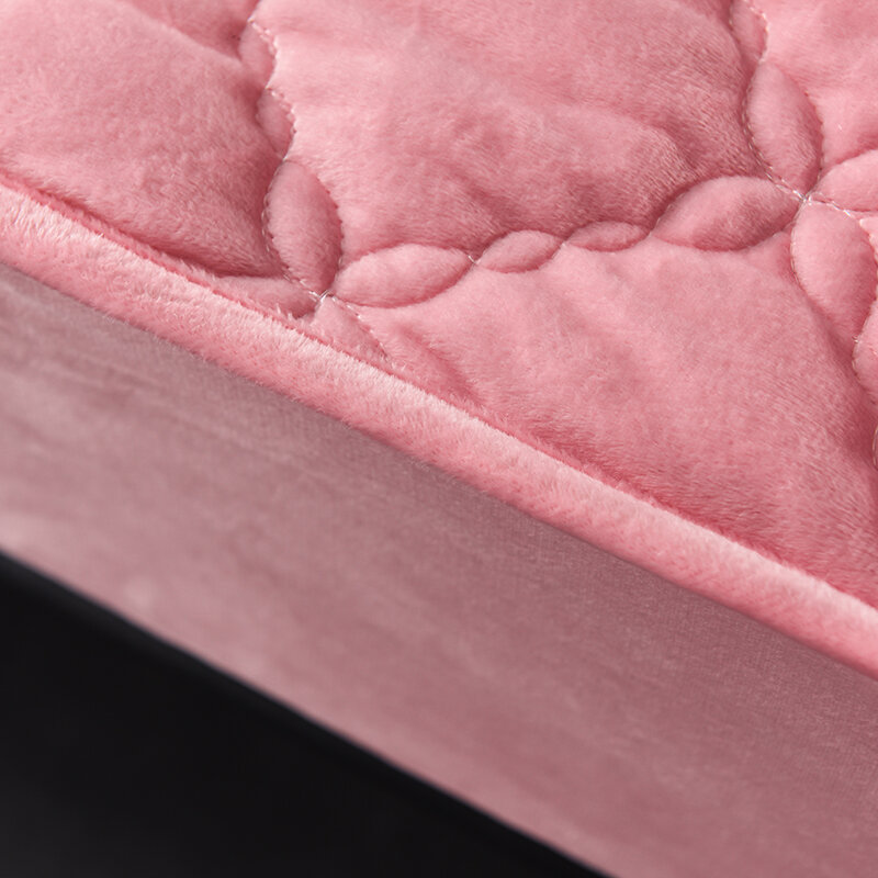Capa de colchão nova folha de cama de veludo de cristal grosso, ajuste e quente acolchoado lençol cinto elástico fixo colcha 140x190cm