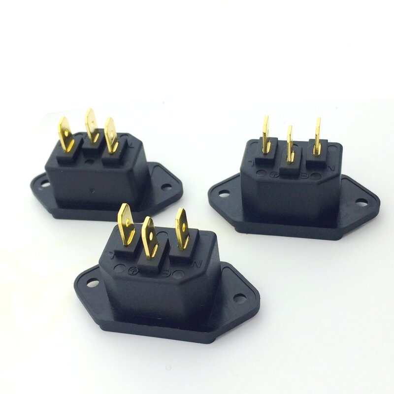 3 sztuk FURUTECH FI-06(G) IEC gniazdo wlotowe 3-pin spawane edycja miedziane złote pozłacane mocy HIFI MATIHUR AC oryginalny pudło do pakowania