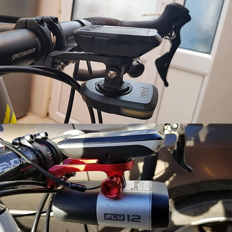 Z przodu rozszerzone mocowanie Combo dla Wahoo Elemnt, uchwyt rowerowy dla Elemnt Bolt,Elemnt Mini, kamera sportowa i światła rowerowe