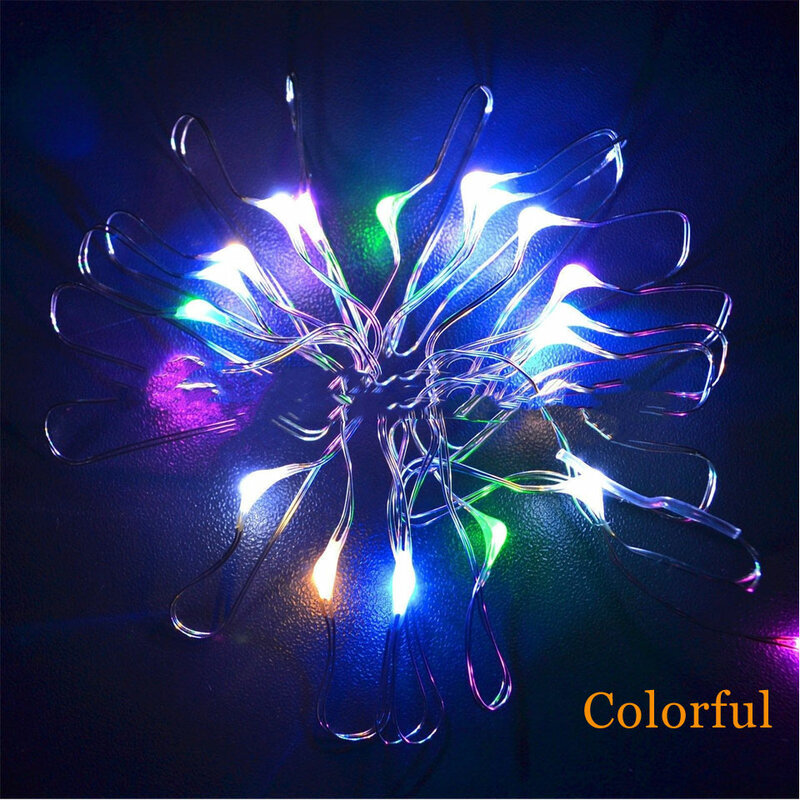 1m 10leds LED String 2m 20leds Fairy Lights Silver Wire Christmas Garlands Valentines Wedding Indoor Holiday Party Decoration