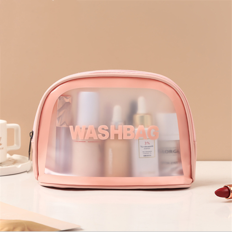 Bolsa de maquiagem multifuncional feminina, saco de viagem para lavagem transparente, caixa de armazenamento à prova d'água para maquiagem, escova, organizador