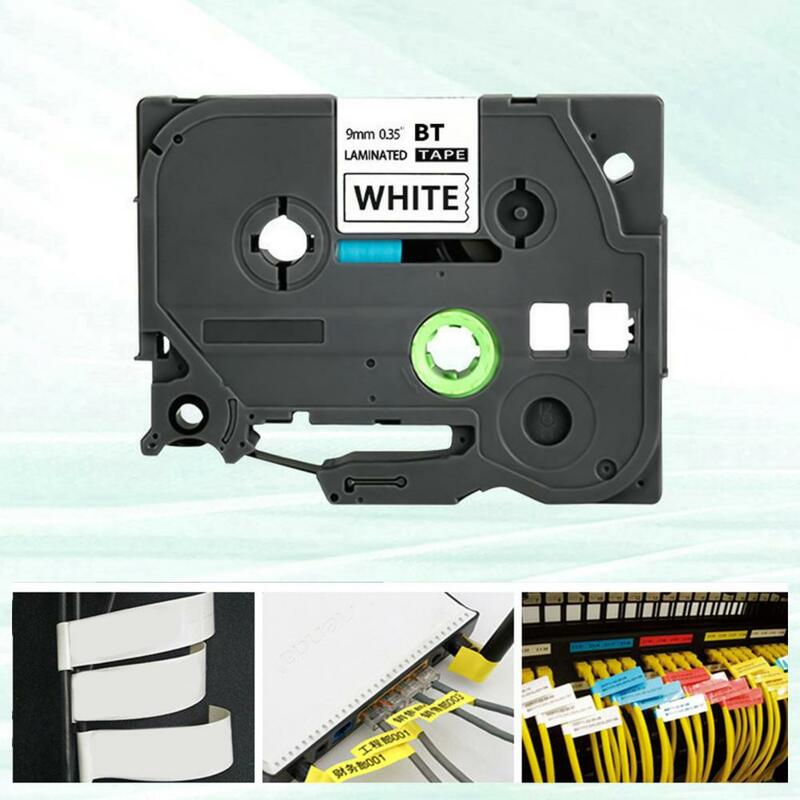 Отличная 9 мм 12 мм черная на желтом/черном на белом ленте для этикеток кассета этикеток лента для этикеток Антикоррозийная сильная клейкость