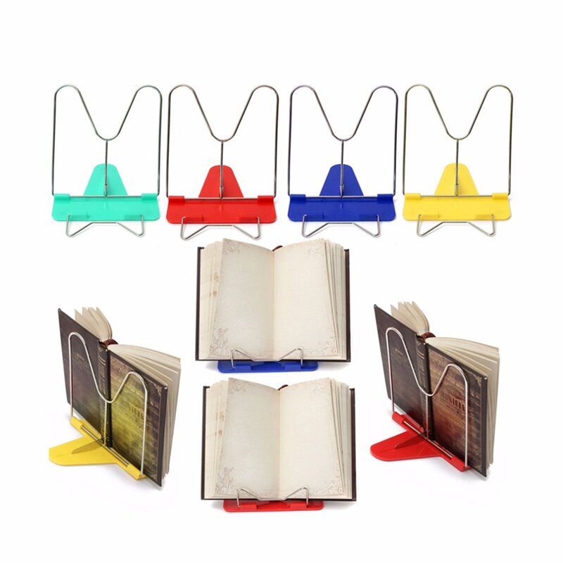 Adjustable Foldable Membaca Buku Stand Dokumen Pemegang Meja Kantor Pasokan Stainless Steel Rak Plastik Dasar Membaca Boo