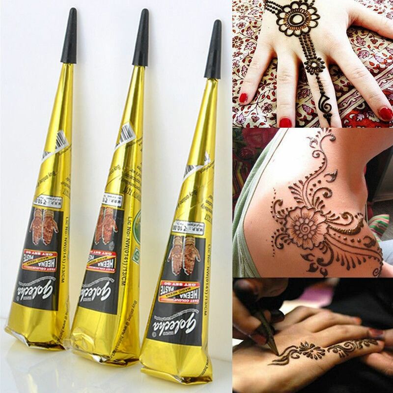 Schwarze Henna Körperfarbe Kunst temporäre Flash Tattoo Paste Zapfen sexy Tattoo indische Hochzeits farbe für Tattoo liefert Großhandel