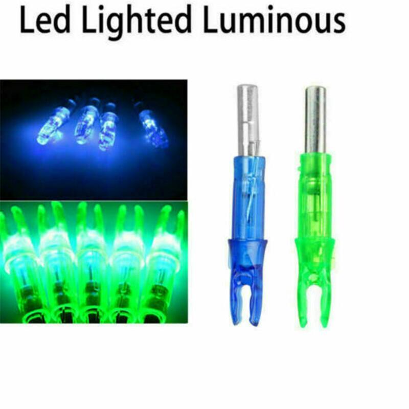 Luces LED automáticas para flechas de ballesta, luces traseras, 6,2mm, 12 unidades