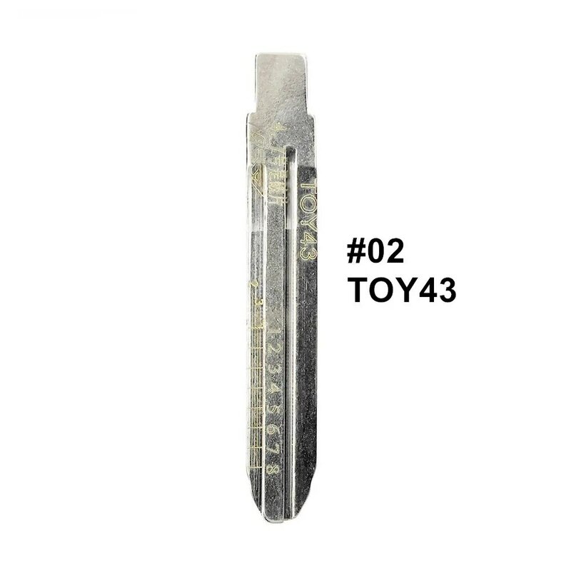 2 in 1 lishi toy43 #02刻印ラインキーブレード,10個,古いトヨタ用の歯切断キー,空
