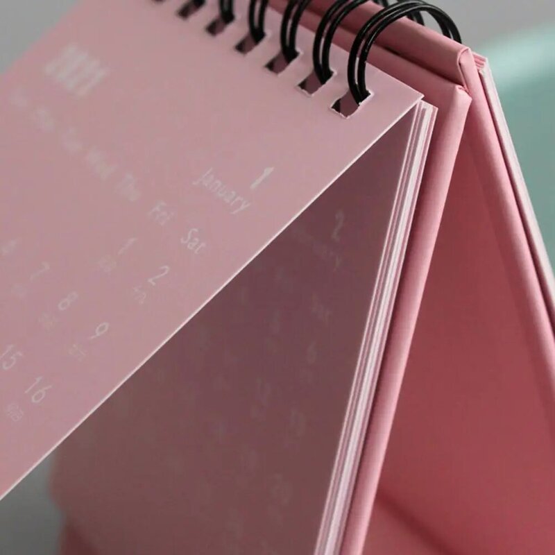 Mini Calendario de escritorio portátil 2021, planificador diario mensual de papel de oficina, suministros escolares