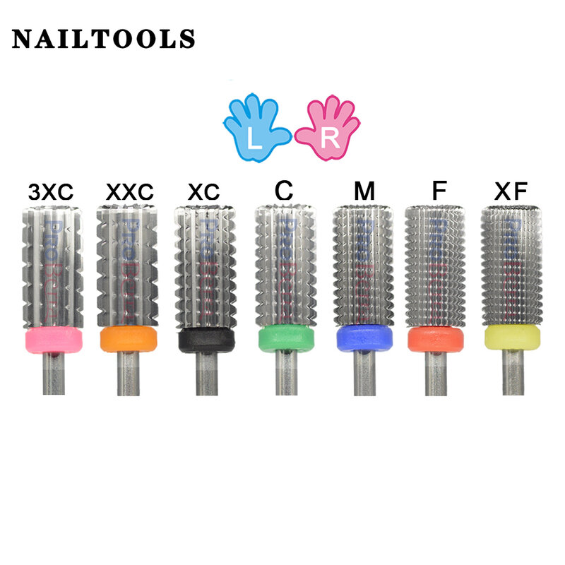 NAILTOOLS – grand foret à ongles 3 en 1, 6.6, en acier au carbure de tungstène Original, vernis Gel, poudre acrylique, foret à ongles