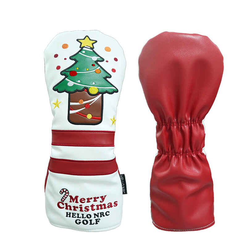 Golf Club Head Cover for Driver Fairway Hybird Cover Christmas Elements  Unisex  With Adjustable Tag