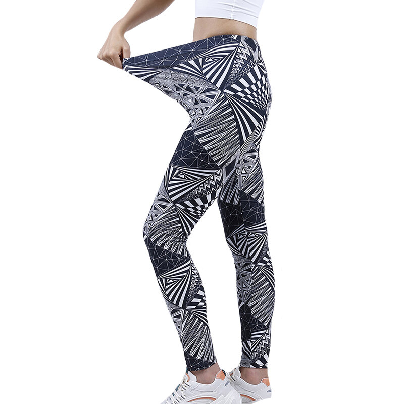 VISNXGI-mallas deportivas de cintura alta para mujer, medias de entrenamiento con patrón de leopardo de colores, hasta el tobillo, informales, novedad