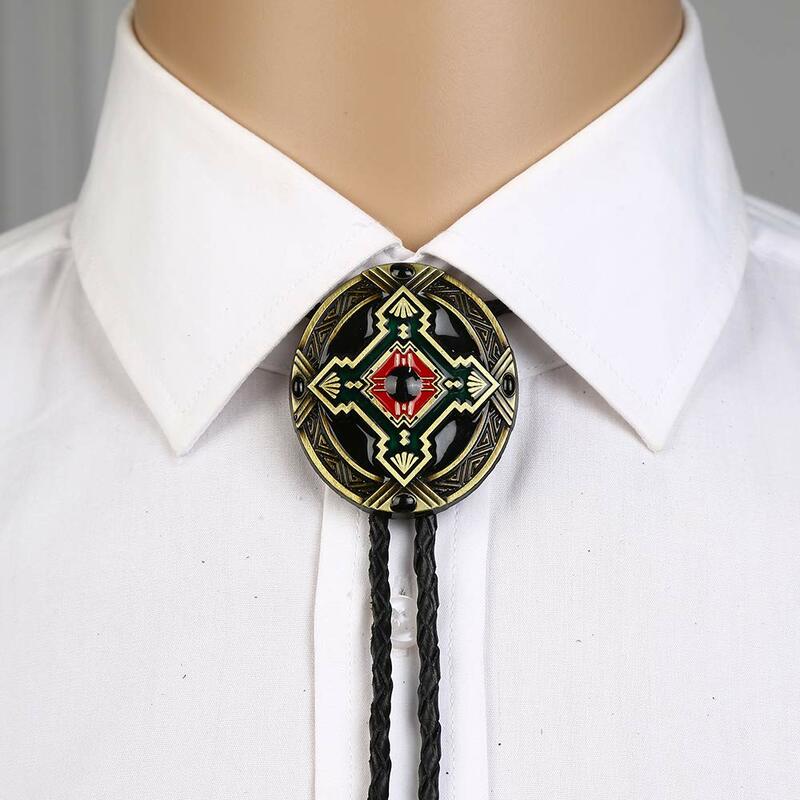 ربطة عنق من Classis Cross ذات شكل بيضاوي من النحاس للنساء مصنوعة يدويًا من سبائك الفن الهندي ربطة عنق فضية نجمة خماسية