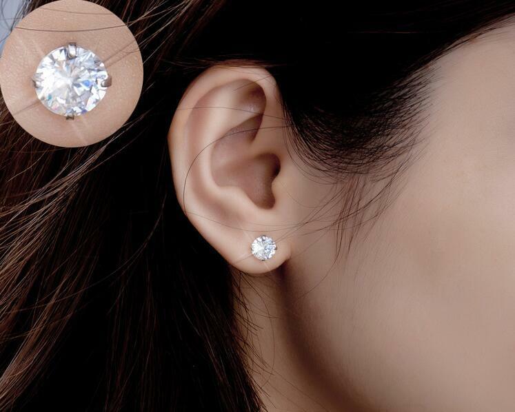 LEKANI-크리스탈 패션 정품 925 스털링 실버 스터드 귀걸이, 여성을 위한 웨딩 고급 주얼리 선물