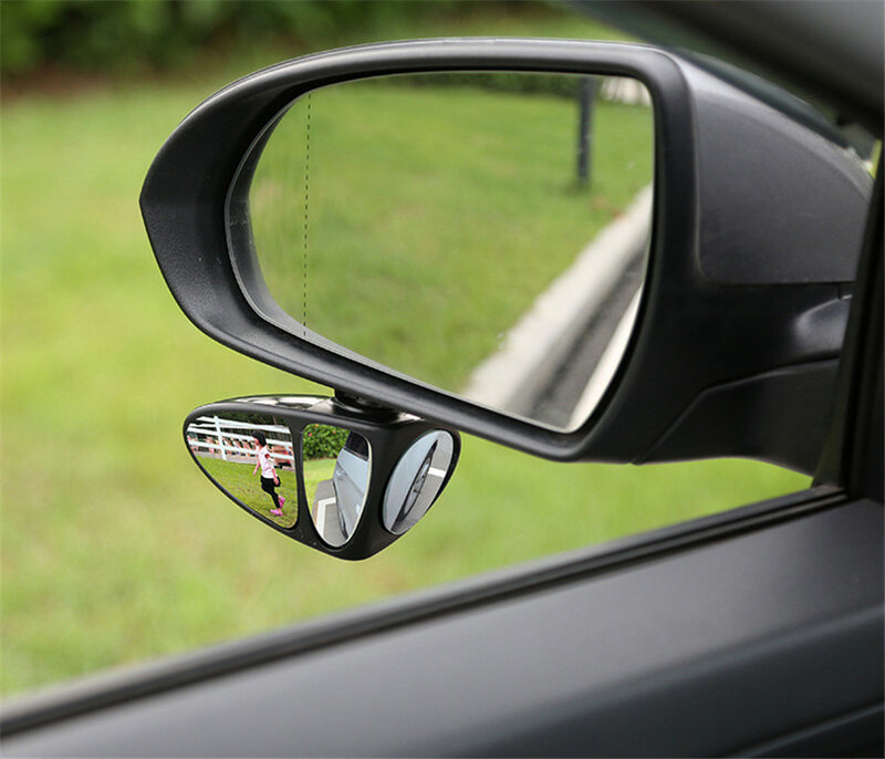 2X Universal Car Blind Spot Mirror Wide Three Mirror Adjustable Rear View Mirror