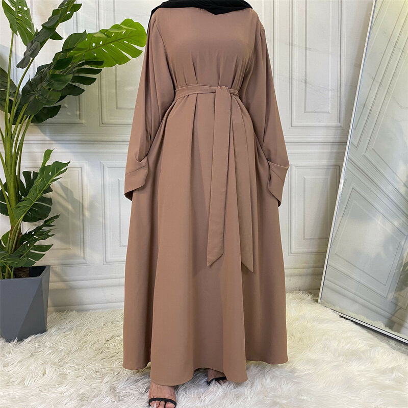 Abaya-Robe Longue avec Ceinture pour Femme Musulmane, Vêtement Islamique, Djellaba, Mode Africaine, Hijab, Dubaï