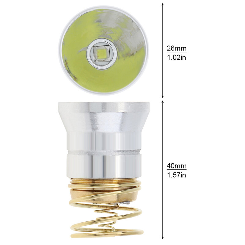 26.5mm L2 LED Flashlight Bulbs Replacement Smooth Reflector Drop in Fit for C2 Z2 P60 P61 6P 9P G3 S3 D2 M5 M6 WF-501B