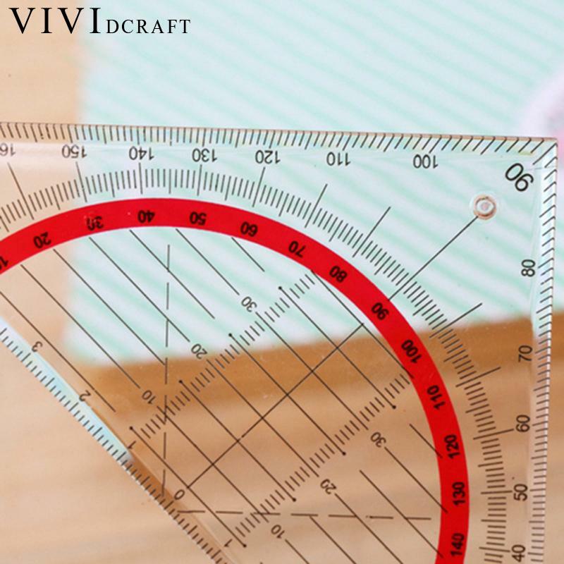Линейка треугольная Vividcraft, многофункциональная пластиковая школьная канцелярские инструменты