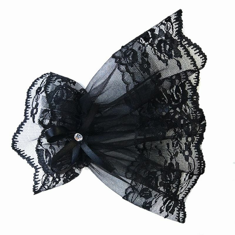 Женские черные кружевные манжеты, браслеты, свадебные перчатки с бантом