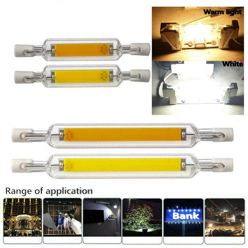 Tube en verre LED R7S, ampoule COB, lampe de maïs, remplacer la lumière halogène, 50W, 78mm, 15W, 20W, 118mm, 30W, 40W, J78, J118, AC220V, 110V