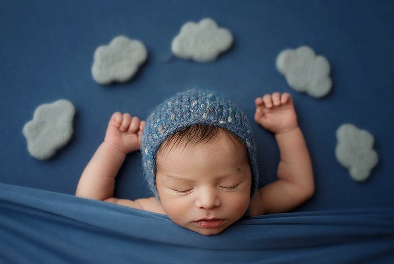 Touca para fotografia de bebês recém-nascidos, adereços, malha, para estúdio fotográfico