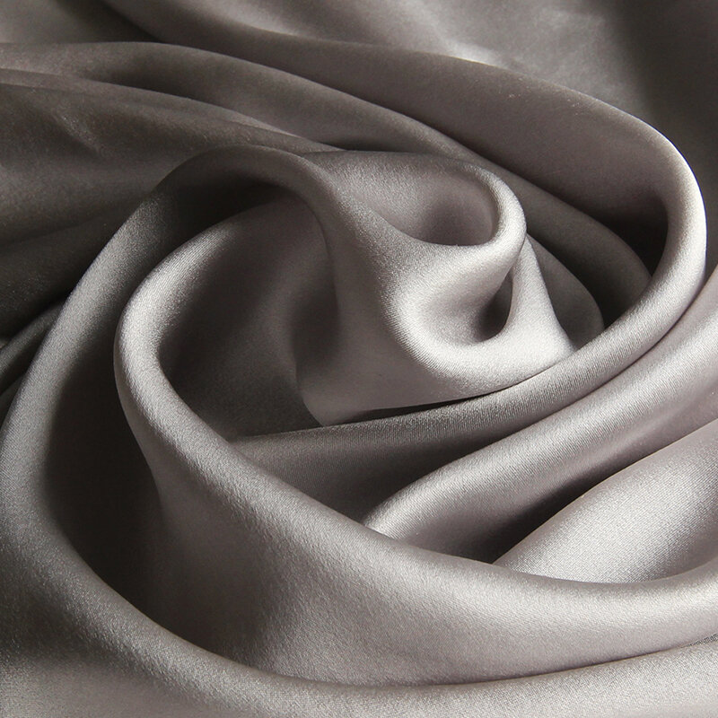 Bufanda larga de seda satinada para mujer, chal de 16mm 100% de seda Real, Fular amarillo Natural para el cuello