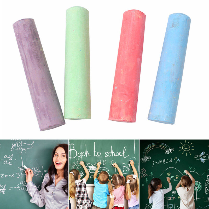 Mixed Color Chalk Sticks Pack, Solúvel em Água para Crianças, Playground, Material Escolar, Arte Aprendizagem, Acessórios para Professores, 6 Pcs, 12Pcs