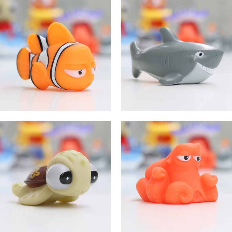 Zabawki do kąpieli dla niemowląt znalezienie Nemo Dory Float Spray Water zabawki do ściskania miękka guma łazienka zagraj w zwierzęta dzieci kąpiel Clownfish Toy