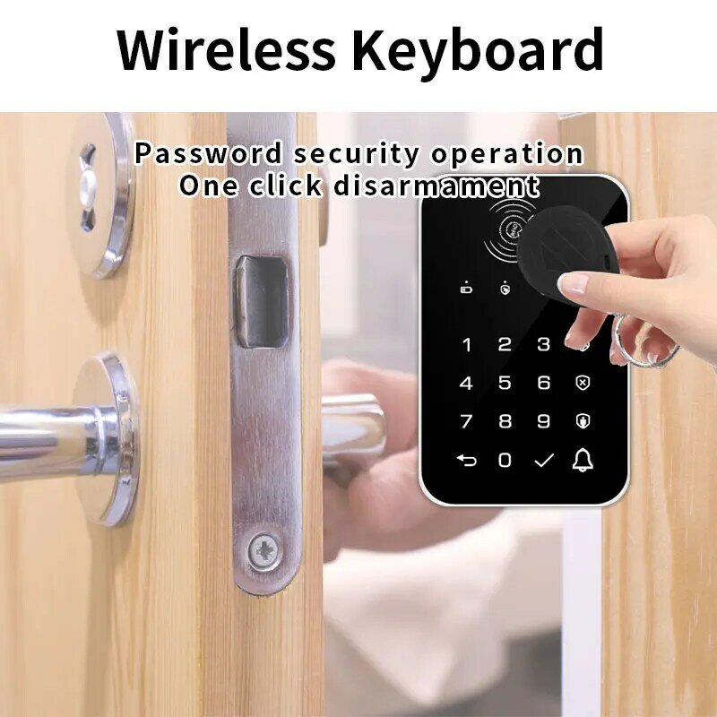 Frequenza 433Mhz Ev1527 codifica blocco tastiera Touch Wireless per armi disarmi sistema di sicurezza Passcode RFID Hub di allarme collegato