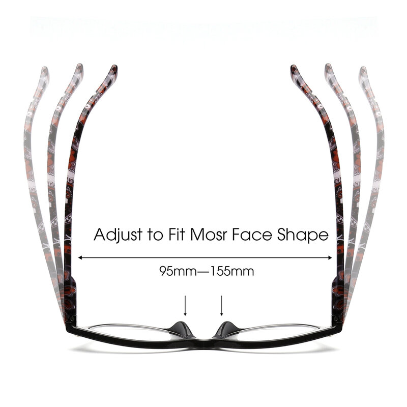 JM Kacamata Baca Mata Kucing Engsel Musim Semi Wanita Kaca Pembesar Bunga Kacamata Baca Presbyopic Diopter