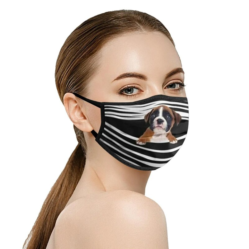 Adulte bouche casquettes lavable animaux chiens imprimer tissu bouche masque réutilisable visage masque femmes respirant Mondmasker Mascarillas