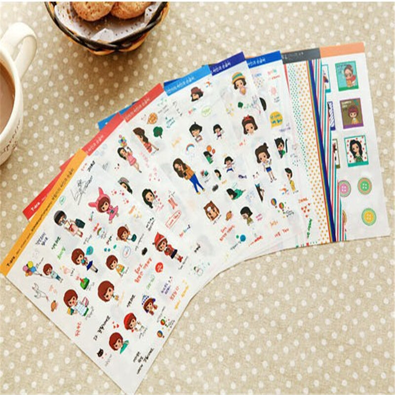 G214small lady's diary garnitur pcv koreański naklejki karteczki do terminarza cena hurtowa biurowe i szkolne materiały piśmienne wykwintne materiały dla studentów