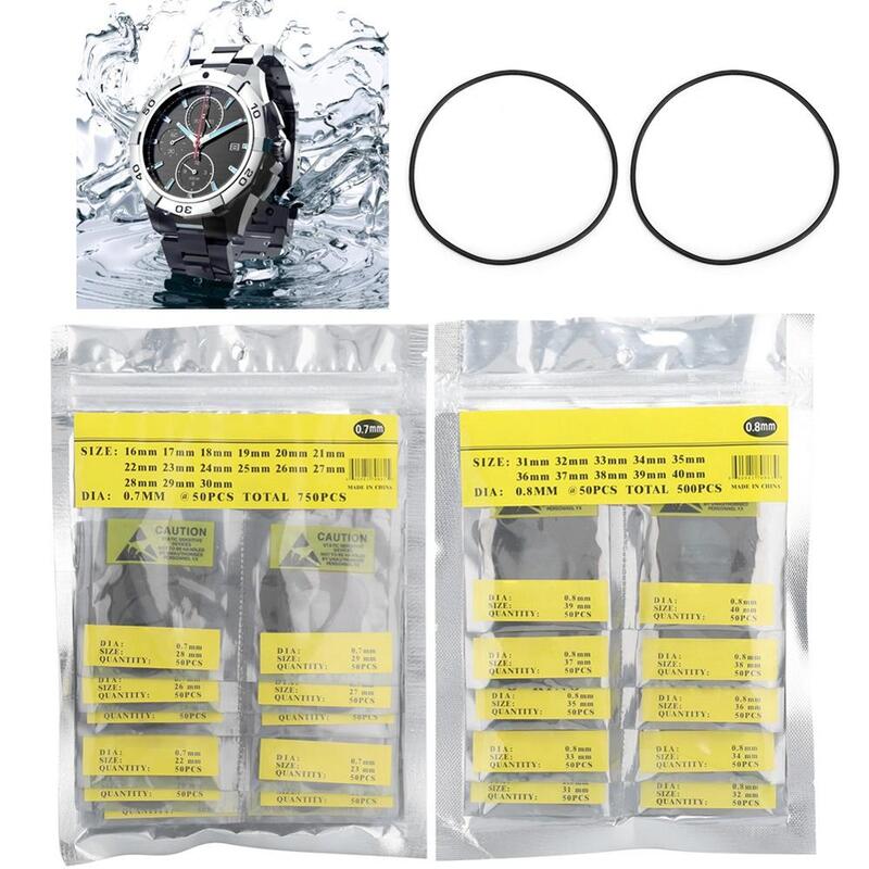 時計修理ツール用防水バックカバー,ゴム,リング,時計修理アクセサリー,31-40mm, 0.7mm, 0.8mm
