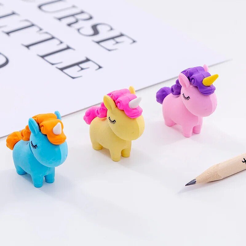 1pc Fat Unicorn Creative Eraser Pencil Eraser Cartoon gomme all'ingrosso