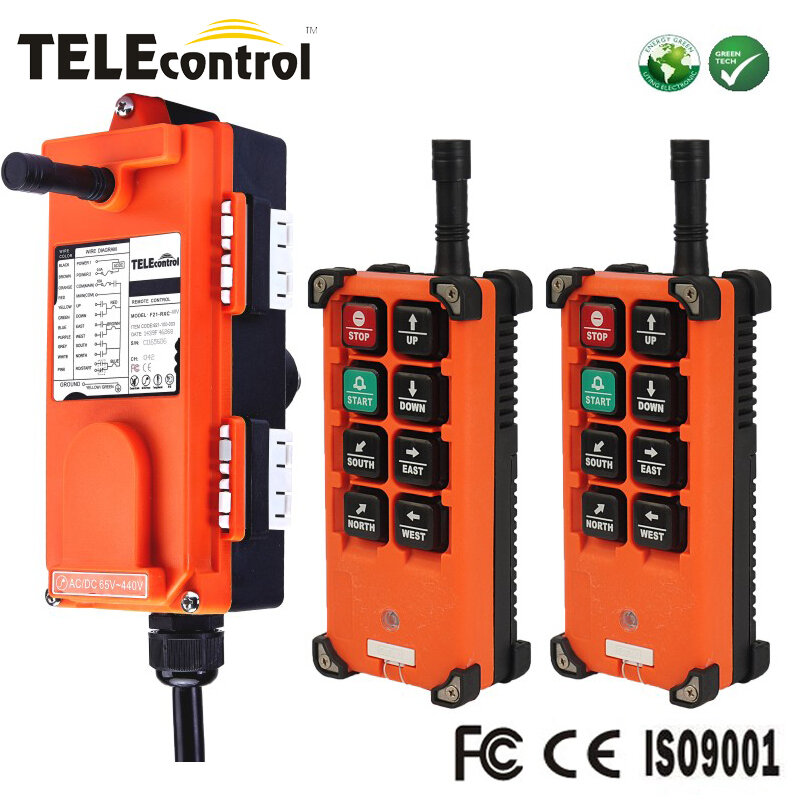 Teleconcontrol remoto con 2 transmisores, grúa EOT de viaje múltiple industrial, RF 433MHz 315, precio barato, F21-E1B
