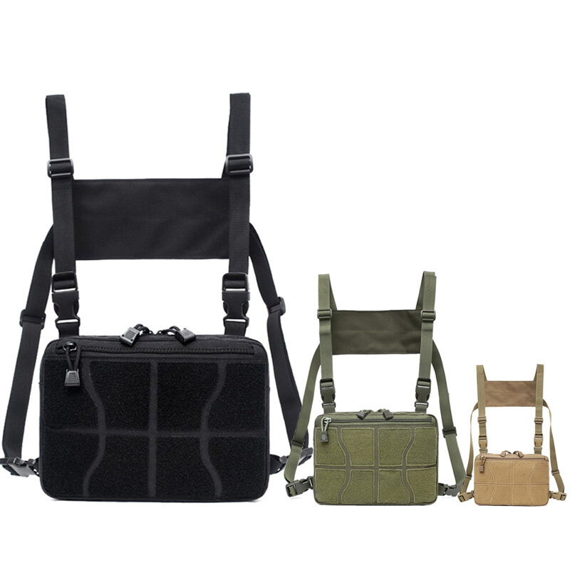 Тактическая нагрудная сумка 1000D, нейлоновая Съемная военная сумка для жилета, Молле, сумка на плечо, уличные спортивные сумки для кемпинга, аксессуары для охоты